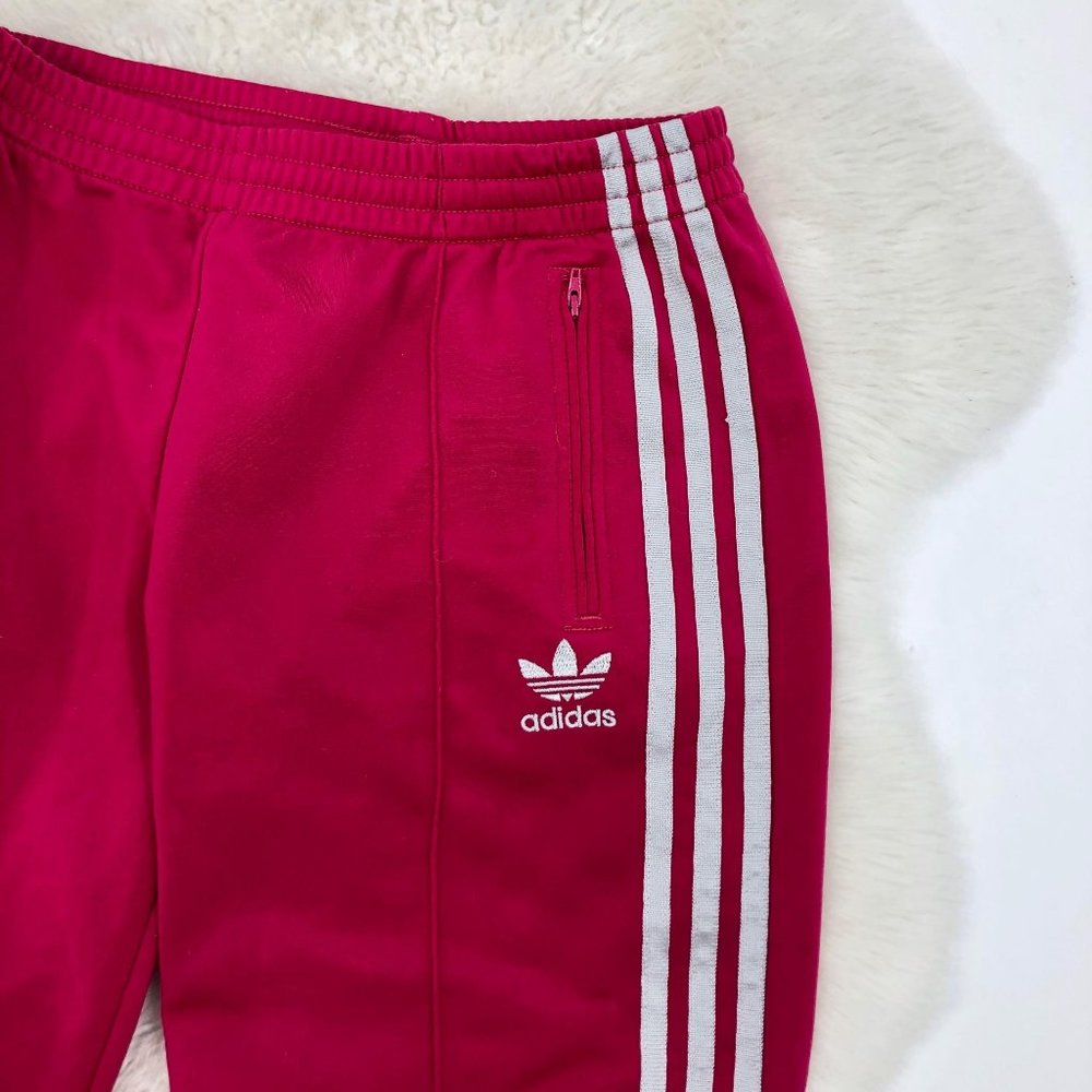 ADIDAS Vintage Hot Pink White Track Pants Joggers - Picture 5 of 16